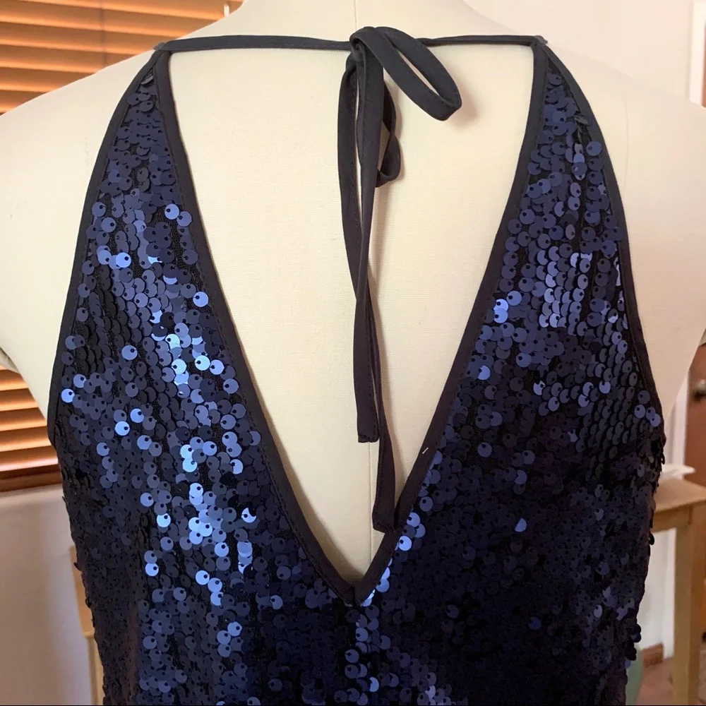 Flirty midnight blue matte sequin Forever 21 (?) mini dress - Picture 9 of 11